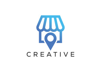 Minimal store and location logo vector template