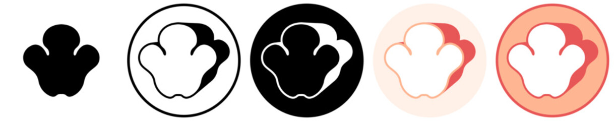 Set trendy rhino footprints icon. paw print symbol pictogram vector illustration © Javanism