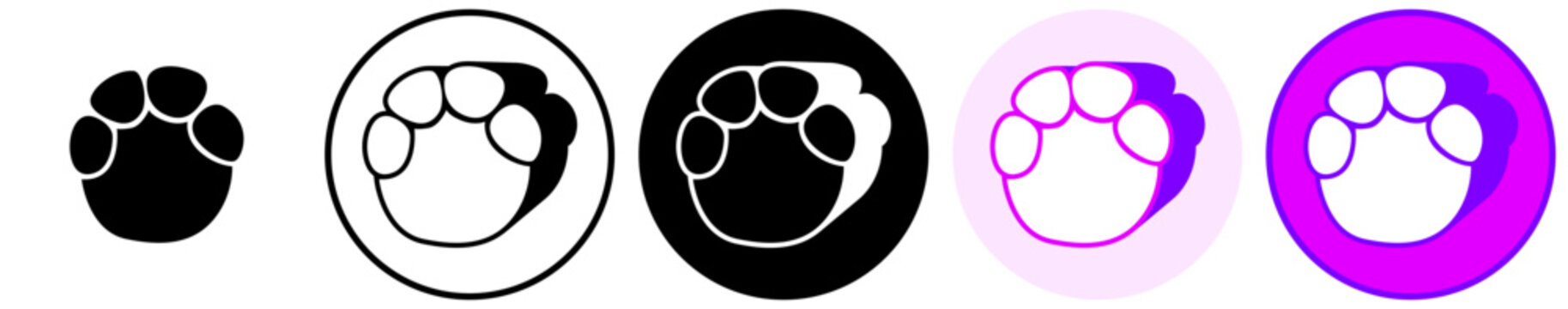 Set trendy elephant footprints icon. paw print symbol pictogram vector illustration