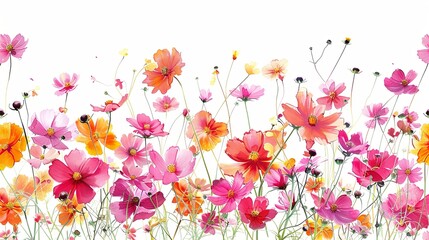 Colorful Allure Cosmos Field in Bloom