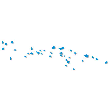Micronesia flag map with clipping path