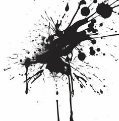KSBlack ink splash on white background vector illustrati.