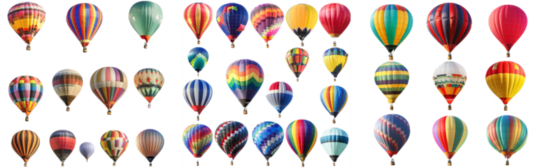 Collection of colorful hot air balloon