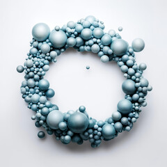 Fototapeta premium colored soap bubbles, a cute composition. round frame. illustration. artificial intelligence generator, AI, neural network image. background for the design.