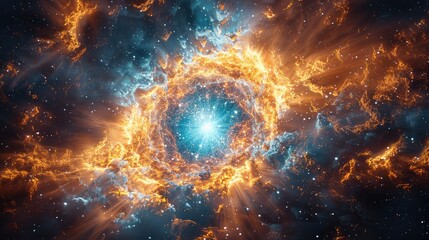 Obraz na płótnie Canvas A supernova explosion, releasing a burst of energy that illuminates the darkness for millions of light-years.