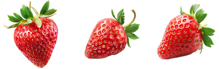 Strawberry fruit with leaves