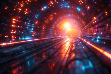 Travel is made possible by cosmic gateway digital time quantum tunnel AI Generative
