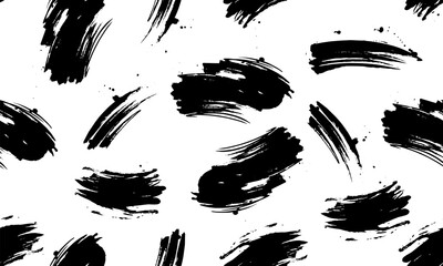Seamless black and white pattern vector background. Sketchy Hand Drawn graphic print. Vector brush strokes design elements. Perfect for wallpapers, pattern fills, web page backgrounds, surface texture - 781369356