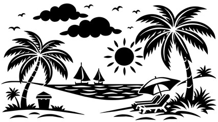 Fototapeta na wymiar illustration of a beach