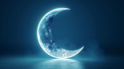 Obraz na płótnie Canvas Crescent moon on blue background