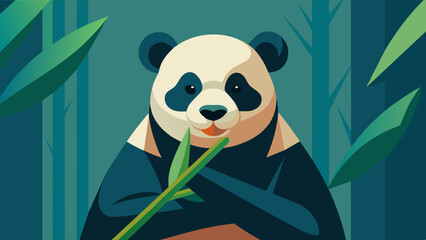 panda and bamboo