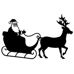 Christmas santa sleigh  reindeer vector illustration