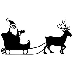 Christmas santa sleigh  reindeer vector illustration