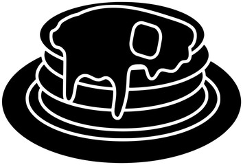 chocolate illustration food silhouette cream logo butter icon black sweet pancake cheese plate bakery breakfast cake snack meal homemade shape sauce lunch pancakes for vector graphic background