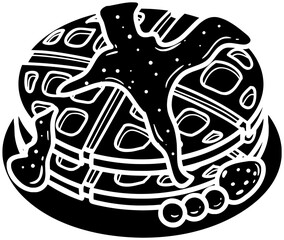 chocolate illustration strawberry silhouette waffle logo cream icon black food sweet cheese cake bakery breakfast creamy berry snack lunch shape sugar topping pastry for vector graphic background