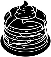 chocolate illustration food silhouette cream logo butter icon black sweet pancake cheese plate bakery breakfast cake snack meal homemade shape sauce lunch pancakes for vector graphic background