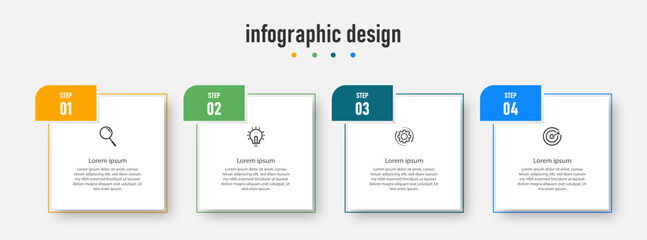 Creative concept for infographic with 4 steps. options. can be used for workflow diagram, info chart, web design. vector illustration.