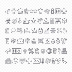 Vector set of different icons for mobile applications or websites.