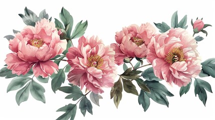 Romantic Blossoms Lush Pink Peonies Array