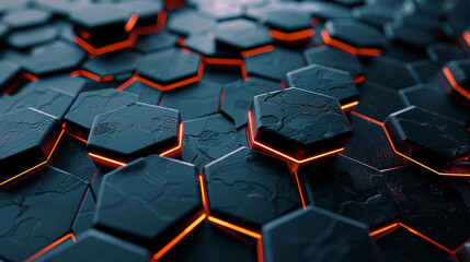 A backdrop background featuring unique interpretations of hexagons in a minimalist and modern style, perfect for an AI art generator to bring to life, - obrazy, fototapety, plakaty