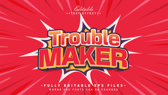 editable troublr maker text effect.typhography loho