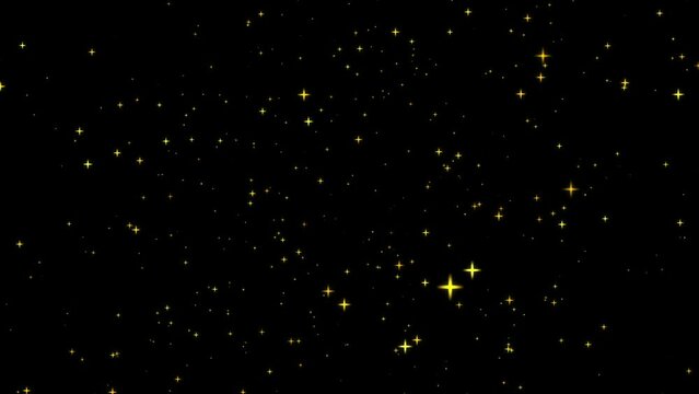 Falling Starry Snowflakes Dance in Space Video Animated Background