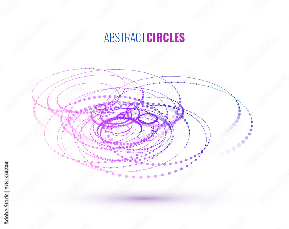 Poster Abstract Retro Technology Circle. Abstract Circle Frame for Business Presentations. Vector illustration.