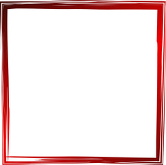 Square red frames in grunge style. Elements for design