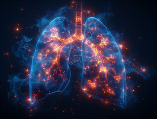 Pulmonary System, Digital Lungs, Respiratory Health - obrazy, fototapety, plakaty