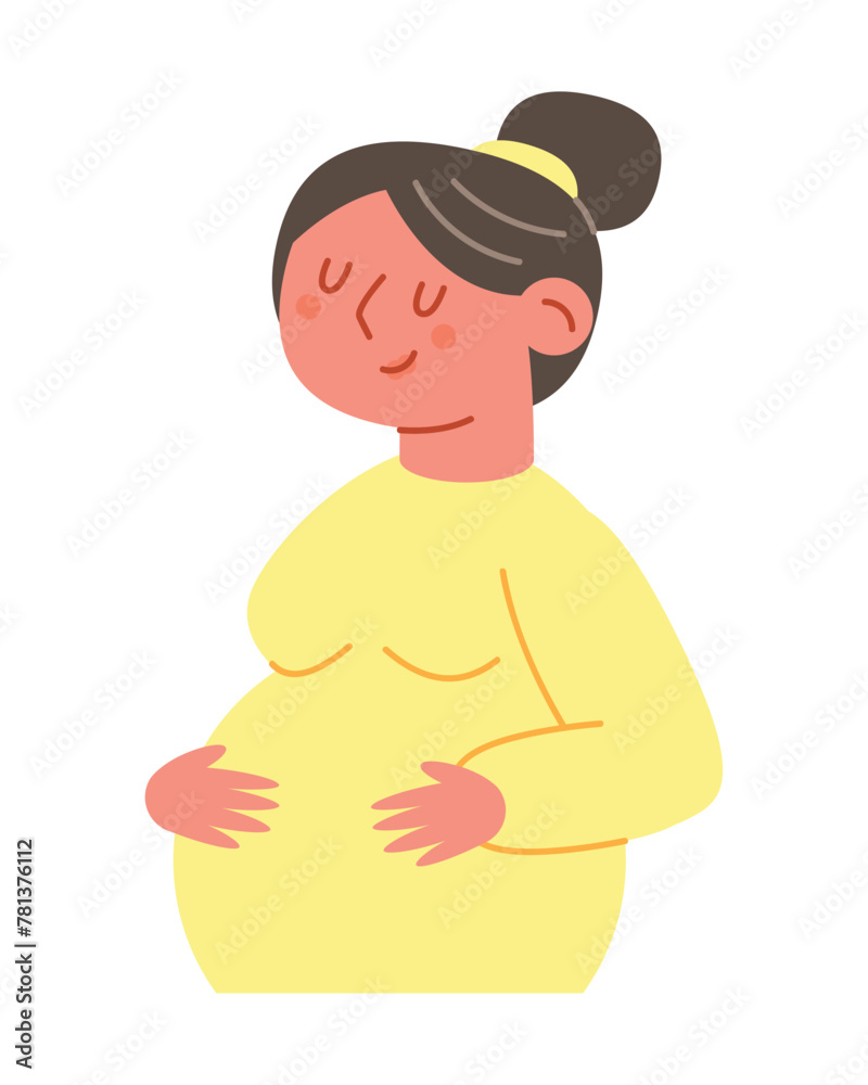 Wall mural baby shower pregnant woman