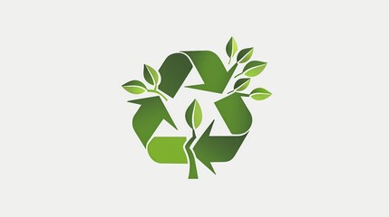 Green recycling logo means ecology.