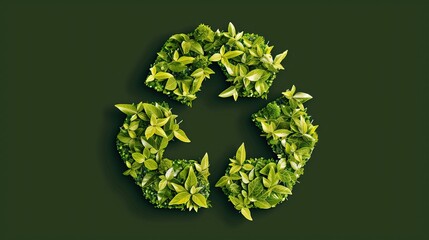 Green recycling logo means ecology.