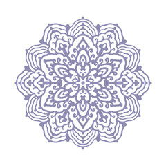 Monochrome mandala isolated on white background.  Hand-drawn illustration. - 781379505
