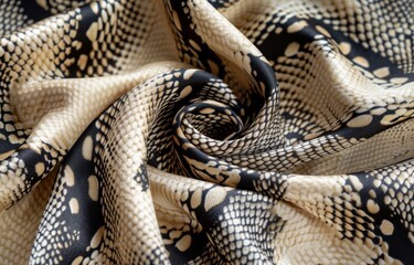 High-fashion design element, snake print cloth undulating gracefully