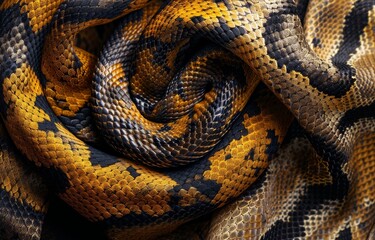Fototapeta premium High-fashion design element, snake print cloth undulating gracefully