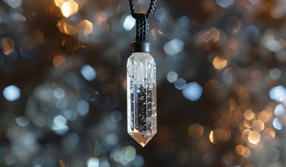 Sparkling crystal pendant on a bokeh light background - obrazy, fototapety, plakaty