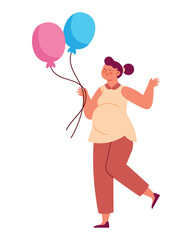 gender reveal pregnant woman character - 781380582
