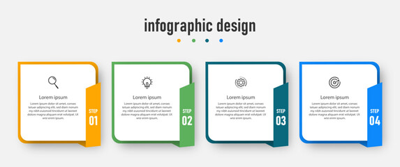 Design infographics template. timeline with 4 steps, options. can be used for workflow diagram, info chart, web design. vector illustration.