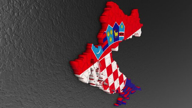 Croatia map 3d. 3d map of Croatia.