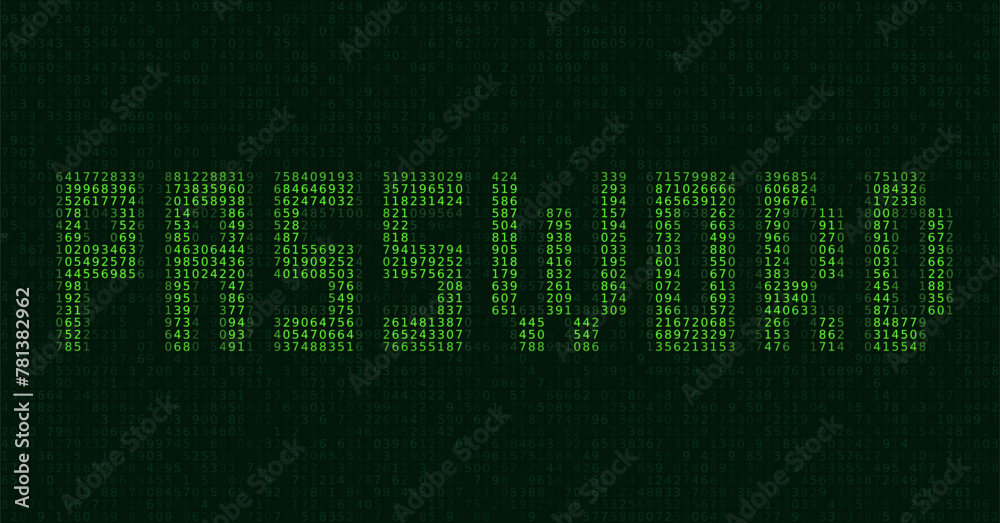 Leinwandbilder ASCII Art PASSWORD Word Made from Random Letters and Numbers. Dark Binary Code. Concept of Password Protected Digital Data. Hacker Attack Database Leak Information. Cyber Security Vector.
