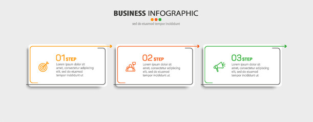 Modern business infographic template with 3 options or steps	 - obrazy, fototapety, plakaty
