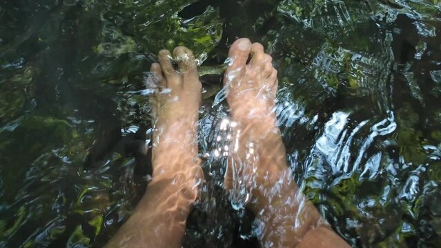 Foot fish spa in the river
