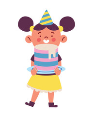 birthday girl with cake - 781384164
