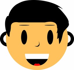 cartoon, vector, face, boy, illustration, child, icon, kid, smile, head, character, people, tourist, baby, happiness, design, heat, smiling, fun, symbol, cute, art, hair