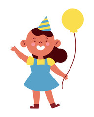 birthday happy girl with balloon - 781384927