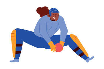 cricket player woman with ball - 781385108
