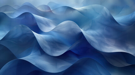 Fototapeta premium Blue Waves on White
