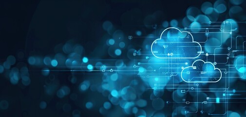 Futuristic digital design of technological structures and models, illuminated cybernetic interface for advanced computing