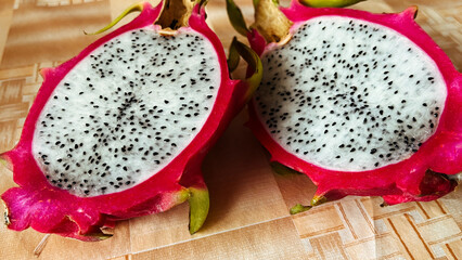 dragon fruit on a wooden background