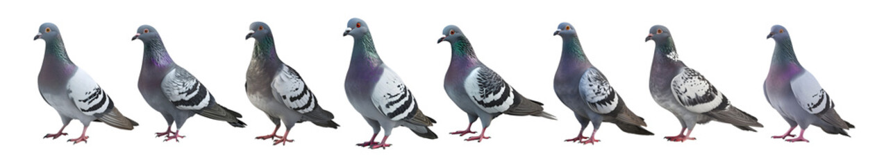 Pack of Pigeon on Transparent background - Ai Generated